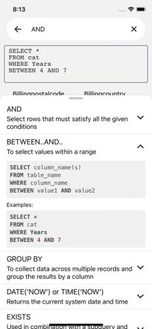 SQL Play — Learn SQL для iOS — скриншот 2