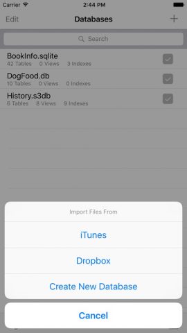 SQLite — Browse Editor Manager для iOS — скриншот 1