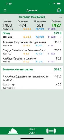 Счетчик Калорий… для iOS — скриншот 1