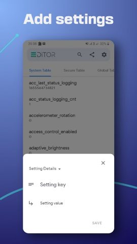 SetEdit: Редактор настроек для Android — скриншот 5