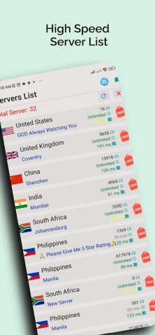 South Africa VPN для Android — скриншот 5