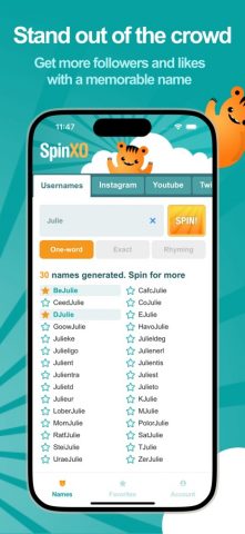 SpinXO Username Generator — скриншот 2
