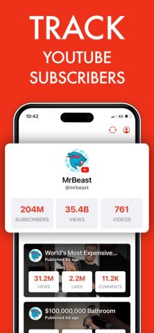 Subscriber Count for YouTube + для iOS — скриншот 1