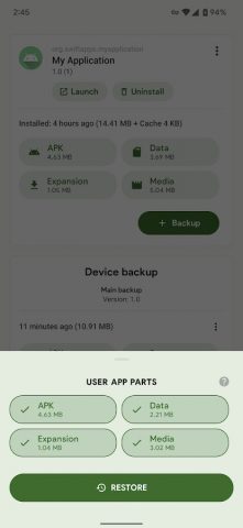 Swift Backup для Android — скриншот 4