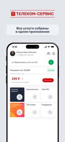 Телеком-Сервис для iOS — скриншот 1
