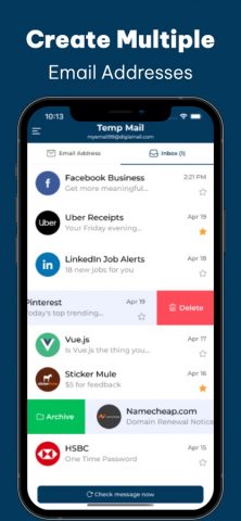 Temp Mail — Temporary Mail Box для iOS — скриншот 3