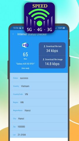 Тест интернет-спидометра Wi-Fi для Android — скриншот 1