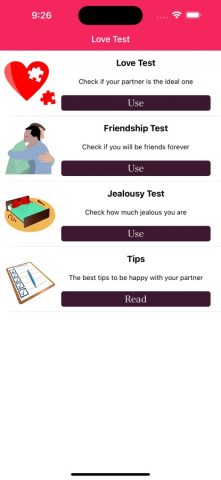 Тест любви для iOS — скриншот 1