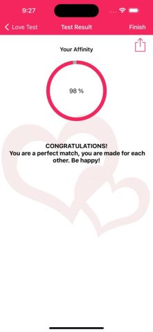 Тест любви для iOS — скриншот 3