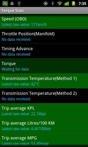 TorqueScan (Torque OBD Plugin) для Android — скриншот 1