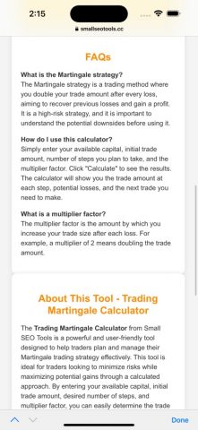 Trading Martingale Calculator для iOS — скриншот 5