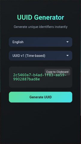 UUID Generator для Android — скриншот 3