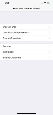 Unicode Character Viewer для iOS — скриншот 1