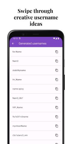 Username generator для Android — скриншот 2