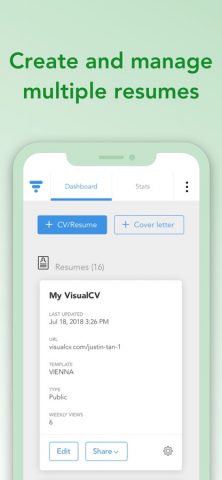 VisualCV Resume Builder для iOS — скриншот 2