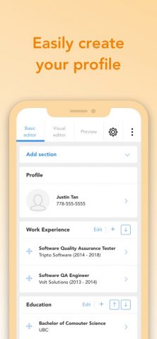 VisualCV Resume Builder для iOS — скриншот 3