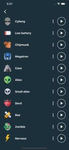 Voice Changer — Audio Effects для iOS — скриншот 1