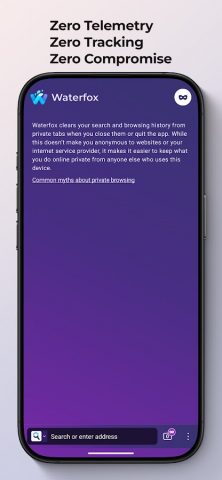 Waterfox: Private Web Browser для Android — скриншот 1