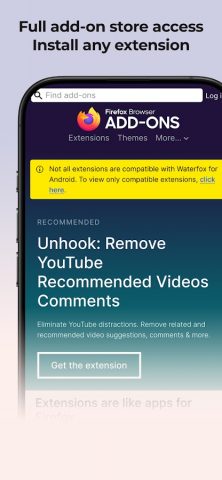 Waterfox: Private Web Browser для Android — скриншот 3