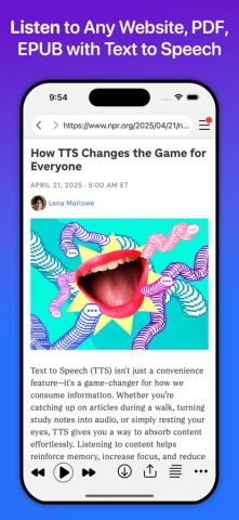 WebOutLoud — Text to Speech для iOS — скриншот 1