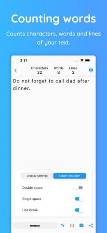 Word Count Notepad для iOS — скриншот 1