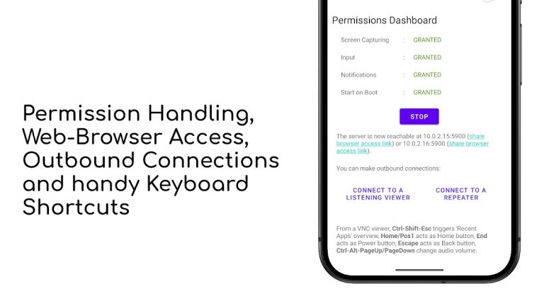 droidVNC-NG VNC Server для Android — скриншот 3