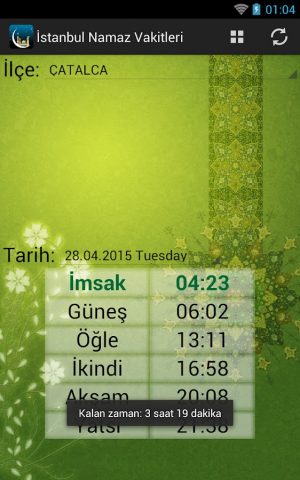 İstanbul Namaz Vakitleri для Android — скриншот 3