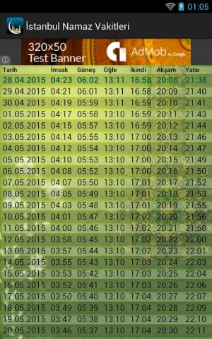 İstanbul Namaz Vakitleri для Android — скриншот 4