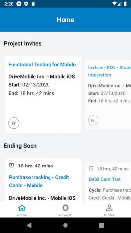 uTest для Android — скриншот 1
