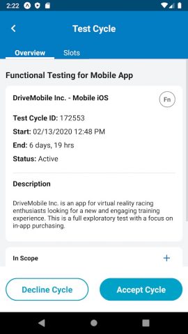 uTest для Android — скриншот 2