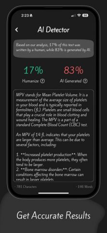AI Detector — BypassGPT для iOS — скриншот 2