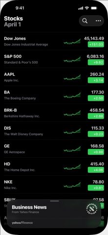 Акции для iOS — скриншот 1