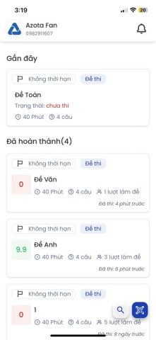 Azota Student для iOS — скриншот 3