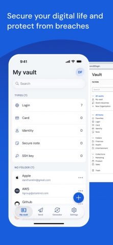 Bitwarden — Менеджер паролей для iOS — скриншот 1