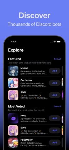 Bots for Discord для iOS — скриншот 1
