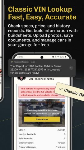 Classic Car VIN Lookup для Android — скриншот 2