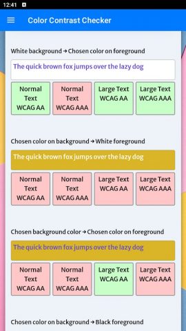 Color Contrast Checker для Android — скриншот 2