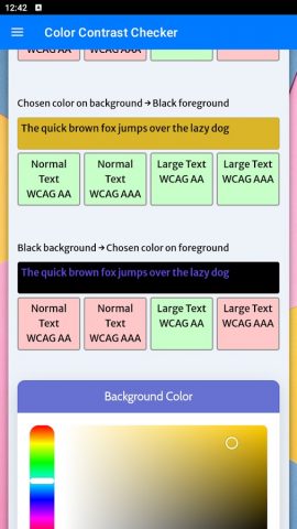 Color Contrast Checker для Android — скриншот 3