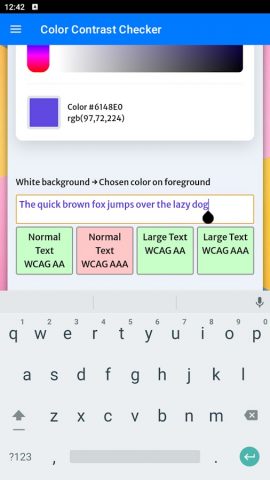 Color Contrast Checker для Android — скриншот 5