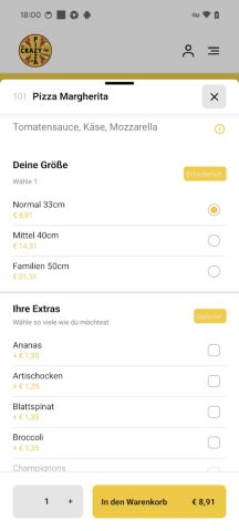 Crazy Pizza Wien для Android — скриншот 4