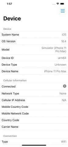 Device Info Tool для iOS — скриншот 1