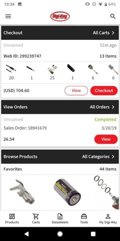 DigiKey для Android — скриншот 1
