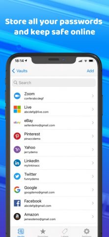 Диспетчер паролей AlphaPass для iOS — скриншот 1