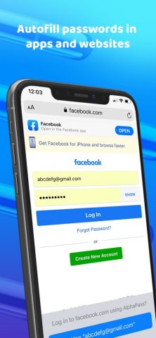 Диспетчер паролей AlphaPass для iOS — скриншот 2