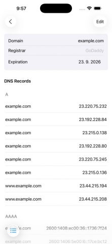 Domian — Domain Management для iOS — скриншот 3