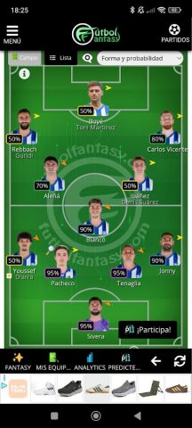 Fútbol Fantasy для Android — скриншот 2