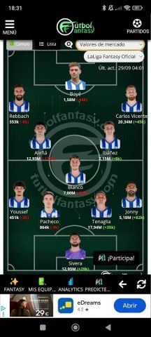 Fútbol Fantasy для Android — скриншот 3