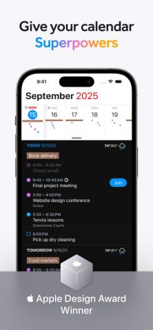 Fantastical Calendar для iOS — скриншот 1