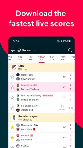 Flashscore: Scores & News для Android — скриншот 1
