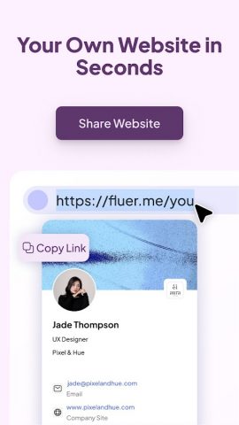 Fluer: Цифровая визитка для Android — скриншот 3